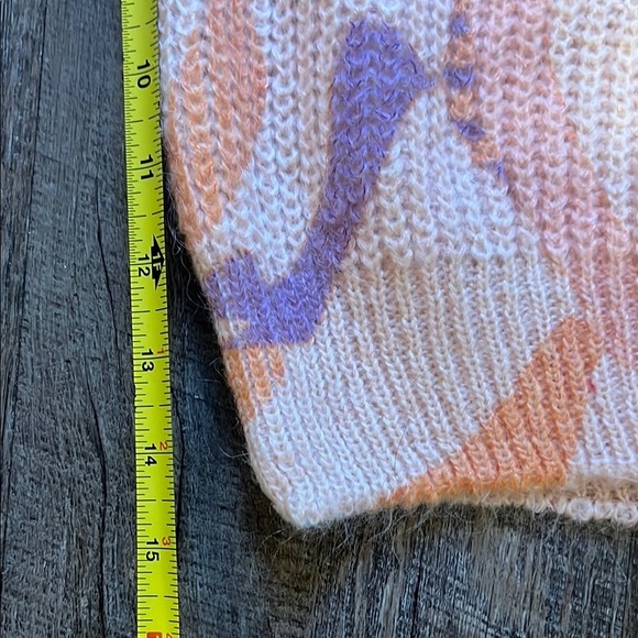 La Petite  Maille Made in Italy Orange and Purple Patterned Sweater  size s/m - Picture 7 of 9